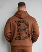 Big & Tall Men's Vintage B- Letter Print Cardigan Hoodie